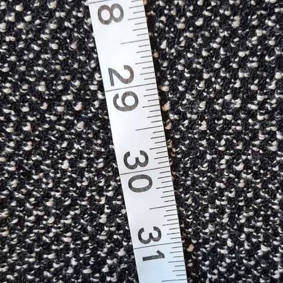 St. John Collection Black and Gray Marbled Wool Blend Knit & Leather Trim Blazer - Picture 5 of 10